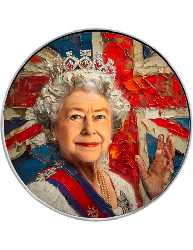 QUEEN ELIZABETH II Eleganz in der Kunst 1 Oz Silbermünze 1$ USA 2024 - Coins & More - Usa