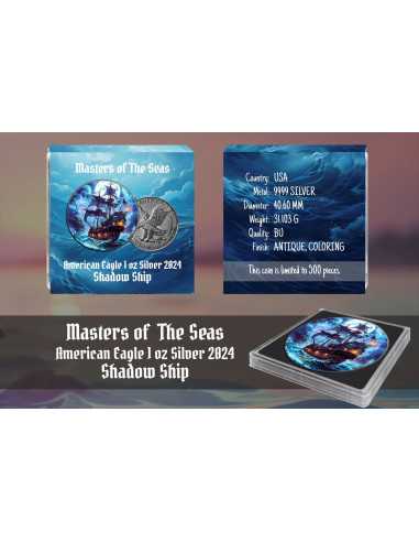 SHADOW SHIP Masters of the Seas American Eagle 1 Oz Silver Coin 1$ USA 2024 - Coins & More - Usa
