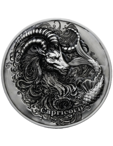 CAPRICORN Douze Signes du Zodiaque Pièce 5 Oz UV Argent 12$ Dollars Niue 2024 - Coins & More - Tchad