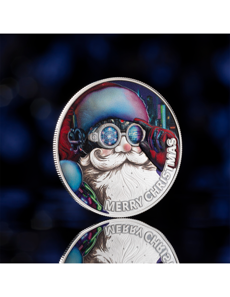 CYBER SANTA CLAUS Silbermünze 500 Francs CFA Kamerun 2025 - Coins & More - Kamerun