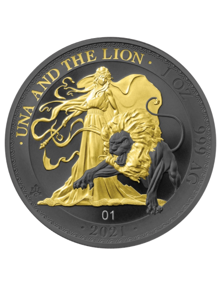UNA AND THE LION Her Majesty Edition 1 Oz Silver Coin 1 Pound Saint Helena 2021 - Coins & More - Africa