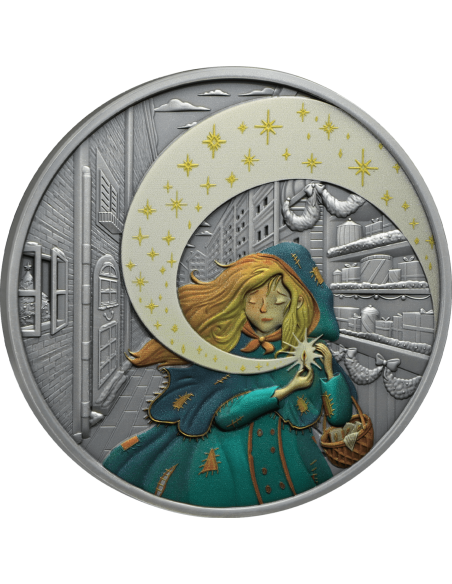 LITTLE MATCH GIRL Fairy Tales 1 Oz Silbermünze 1$ Niue 2024 - Coins & More - Niue