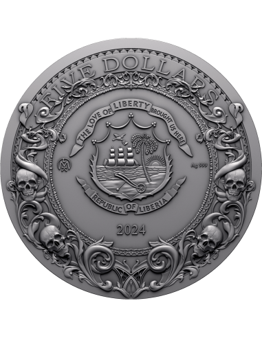 JINETE DE LA OSCURIDAD Moneda de Plata de 2 Oz 5$ Liberia 2024 - Coins & More - Africa