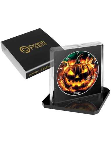 PUMPKIN Burning Halloween 1 Oz Moneda de Plata 1$ USA 2024 - Coins & More - Usa