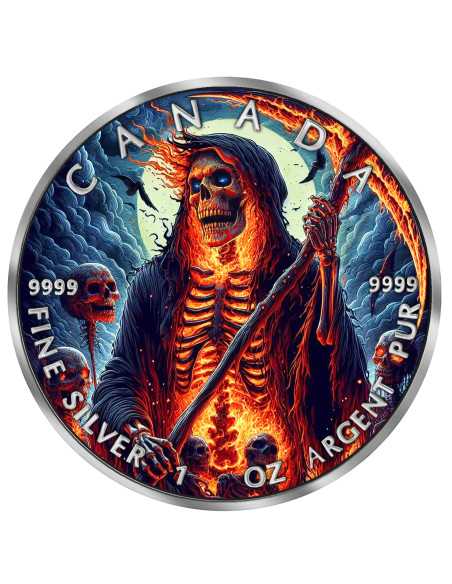 GRIM REAPER Death Maple Leaf Armageddon VIII Moneta d'Argento da 1 Oz 5$ Canada 2024 - Coins & More - Canada