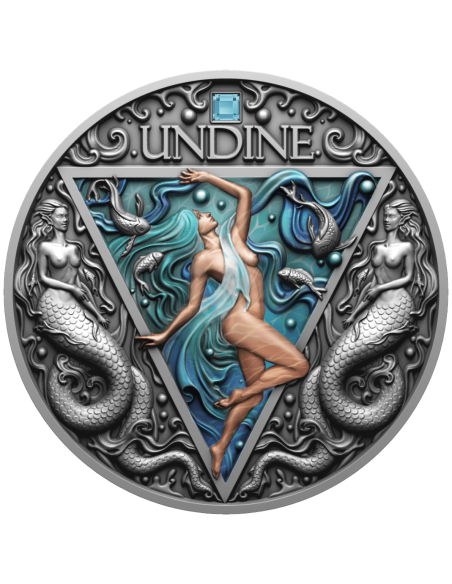UNDINE (Element Wasser) Vier Elementare 2 Oz Silbermünze 2000 Francs Kamerun 2024 - Coins & More - Kamerun