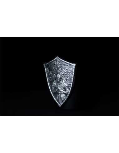THE CRUSADER'S SHIELD Barretta d'argento da 2 once con finitura antica - Coins & More - Argento