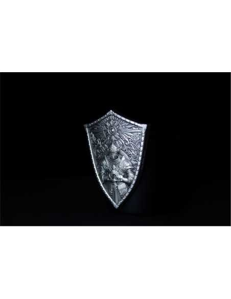 THE CRUSADER'S SHIELD Barretta d'argento da 2 once con finitura antica - Coins & More - Argento