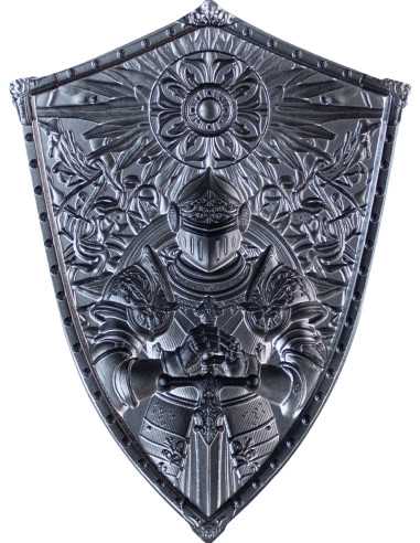 THE CRUSADER'S SHIELD Barretta d'argento da 2 once con finitura antica - Coins & More - Argento