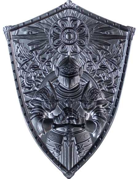 THE CRUSADER'S SHIELD Barretta d'argento da 2 once con finitura antica - Coins & More - Argento