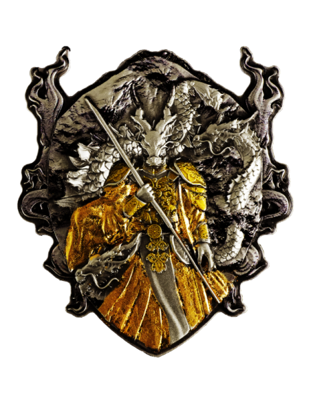 DRAGO ETERNO ANGELO GUARDIANO DEI REALI SACRI CELESTICI Moneta d'argento antica da 2 once 2000 franchi Camerun 2025 - Coins &...