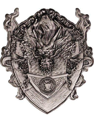 ETERNAL DRAGON GUARDIAN ANGEL OF THE SACRED CELESTIAL REALMS 2 Oz Antique Silver Coin 2000 Francs Cameroon 2025 - Coins & Mor...