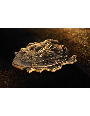 DRAGÓN ETERNO ÁNGEL GUARDIÁN DE LOS SAGRADOS REALES CELESTIALES 2 Oz Moneda de Plata Antigua 2000 Francos Camerún 2025 - Coin...