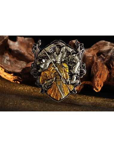 DRAGÓN ETERNO ÁNGEL GUARDIÁN DE LOS SAGRADOS REALES CELESTIALES 2 Oz Moneda de Plata Antigua 2000 Francos Camerún 2025 - Coin...