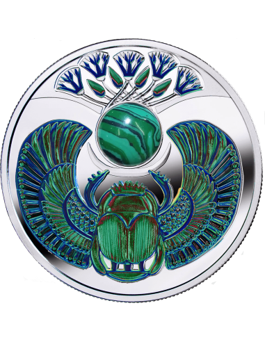 MALACHITE SCARABAEUS Antico simbolo Moneta d'argento da 1$ Niue 2024 - Coins & More - Niue