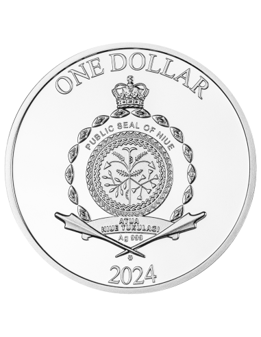 MALACHITE SCARABAEUS Ancient Symbol Silver coin 1$ Niue 2024 - Coins & More - Niue