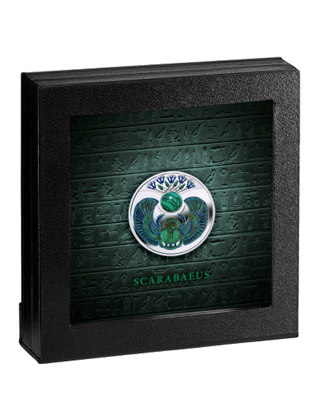 MALACHITE SCARABAEUS Ancient Symbol Silver coin 1$ Niue 2024 - Coins & More - Niue