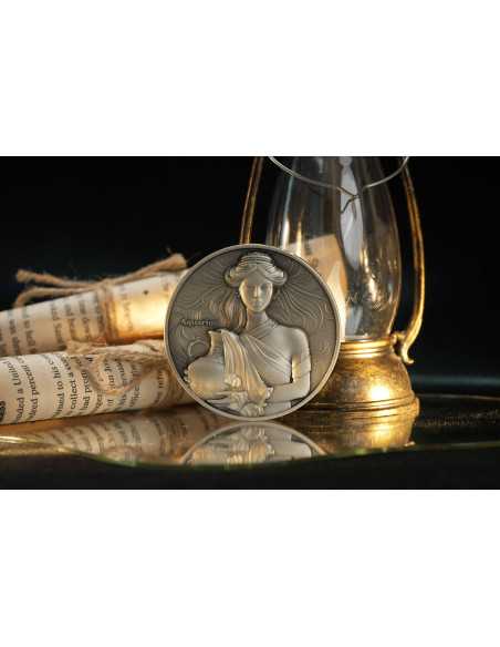 AQUARIUS Douze Signes du Zodiaque Pièce 5 Oz UV Argent 12$ Dollars Niue 2024 - Coins & More - Tchad
