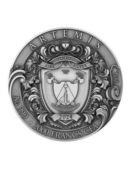 ARTEMIS 2 Oz Silbermünze 2000 Francs Kamerun 2024 - Coins & More - Kamerun