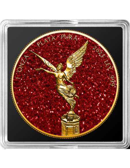 RUBY Edelsteine Libertad 1 Oz Silbermünze Mexiko 2023 - Coins & More - Mexiko