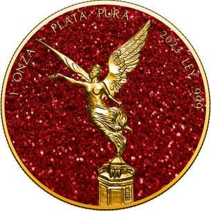 RUBY Pierres précieuses Libertad Pièce 1 Oz Argent Mexique 2023 - Coins & More - Mexique