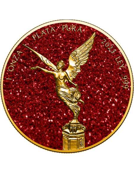 RUBY Edelsteine Libertad 1 Oz Silbermünze Mexiko 2023 - Coins & More - Mexiko